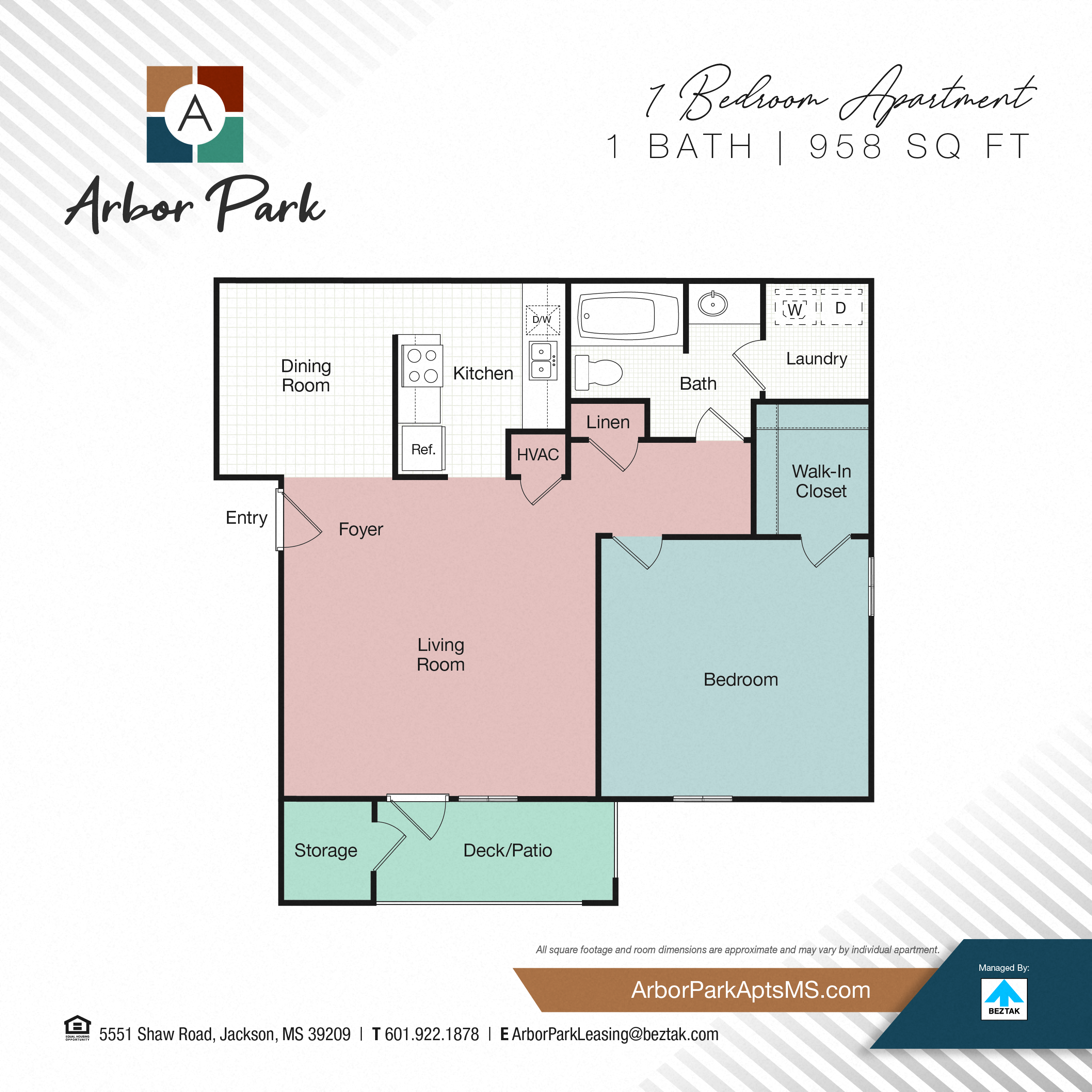 1 Bedroom floor plan